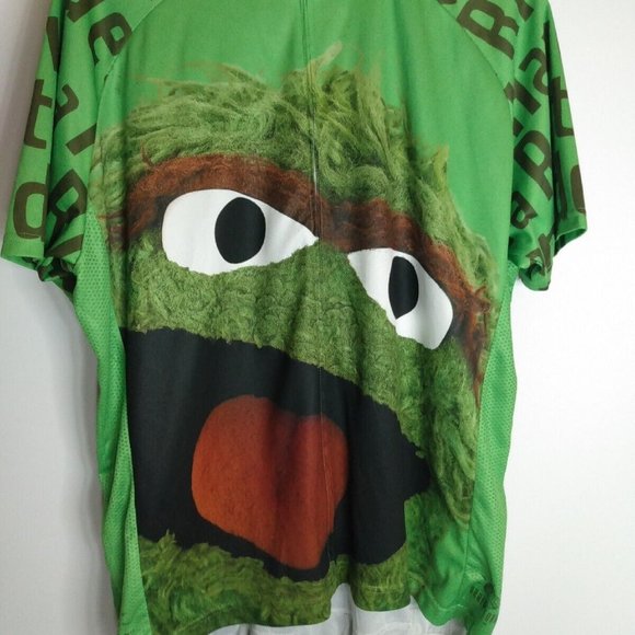Oscar The Grouch Cycling Jersey Mens 3XL Brainstorm Gear Sesame Street Pockets - Picture 3 of 9